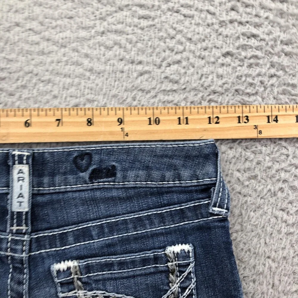 Ariat Shorts Girls 10 Blue Denim Jean Cut-Off Distressed Western REAL Pockets